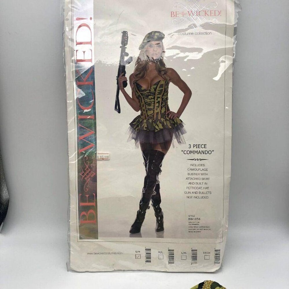 New Be Wicked 3 Pc Commando Sexy Costume - Size S/M
